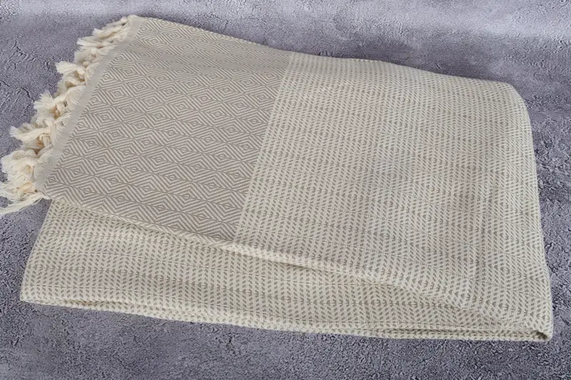 Personalized Blanket, 80x70 Cotton Diamond Towel, Bridal Shower Gift, Woven Throw Blanket, Bachelorette Party Favor, Turkish Blanket Queen - 6