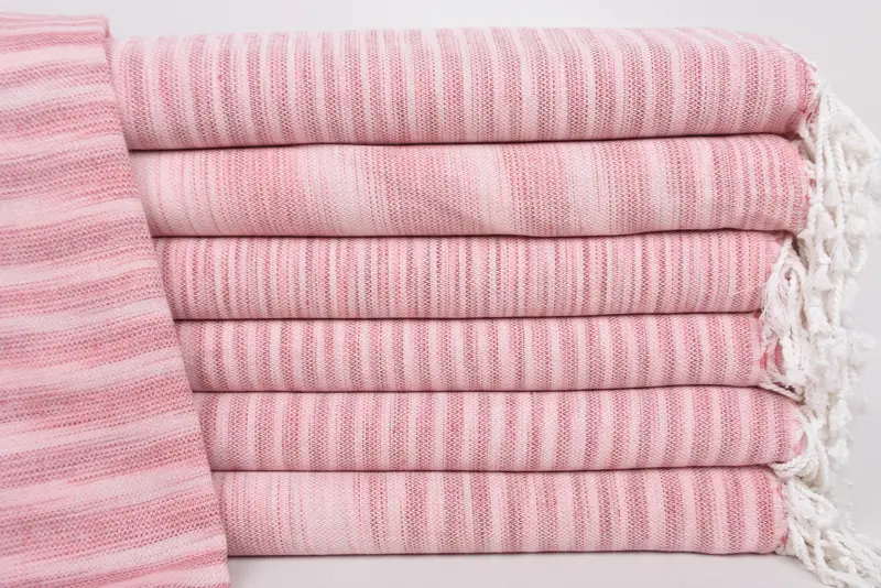 Personalized Pink Turkish Beach Towel, Custom Monogram, 75x38 Inches