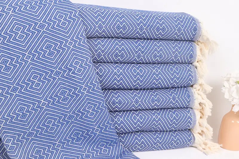 Woven Blanket, 92x80 Cotton Diamond Towel, Custom Shower Curtain, Throw Blanket, Aesthetic Blanket, Bedspread, Bachelor Bachelorette Party Favors - 1