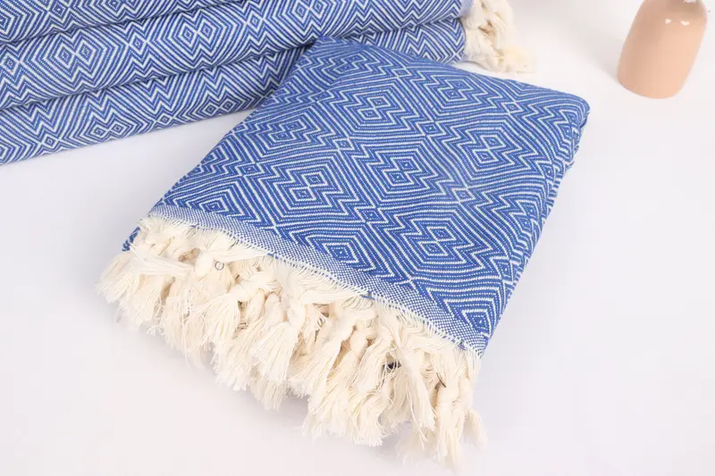 Woven Blanket, 92x80 Cotton Diamond Towel, Custom Shower Curtain, Throw Blanket, Aesthetic Blanket, Bedspread, Bachelor Bachelorette Party Favors - 5