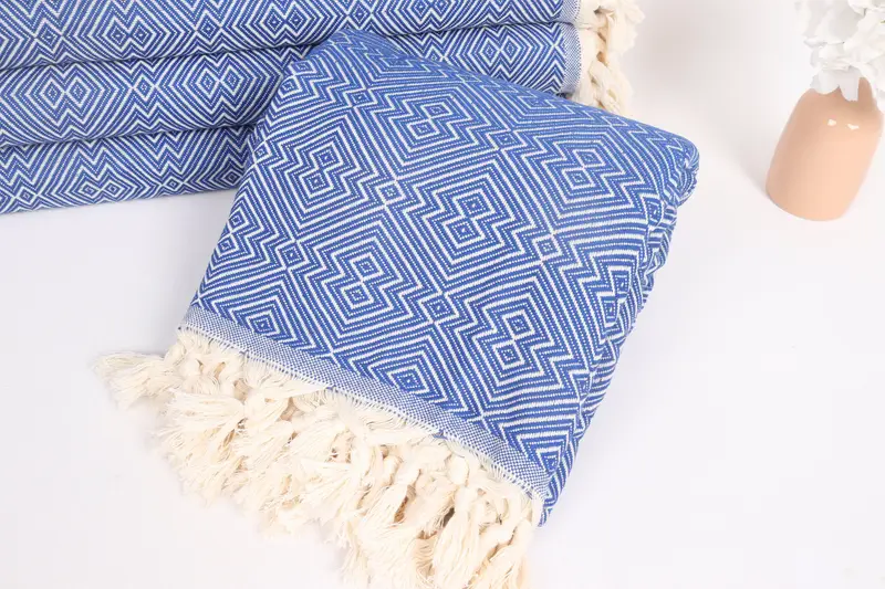 Woven Blanket, 92x80 Cotton Diamond Towel, Custom Shower Curtain, Throw Blanket, Aesthetic Blanket, Bedspread, Bachelor Bachelorette Party Favors - 4
