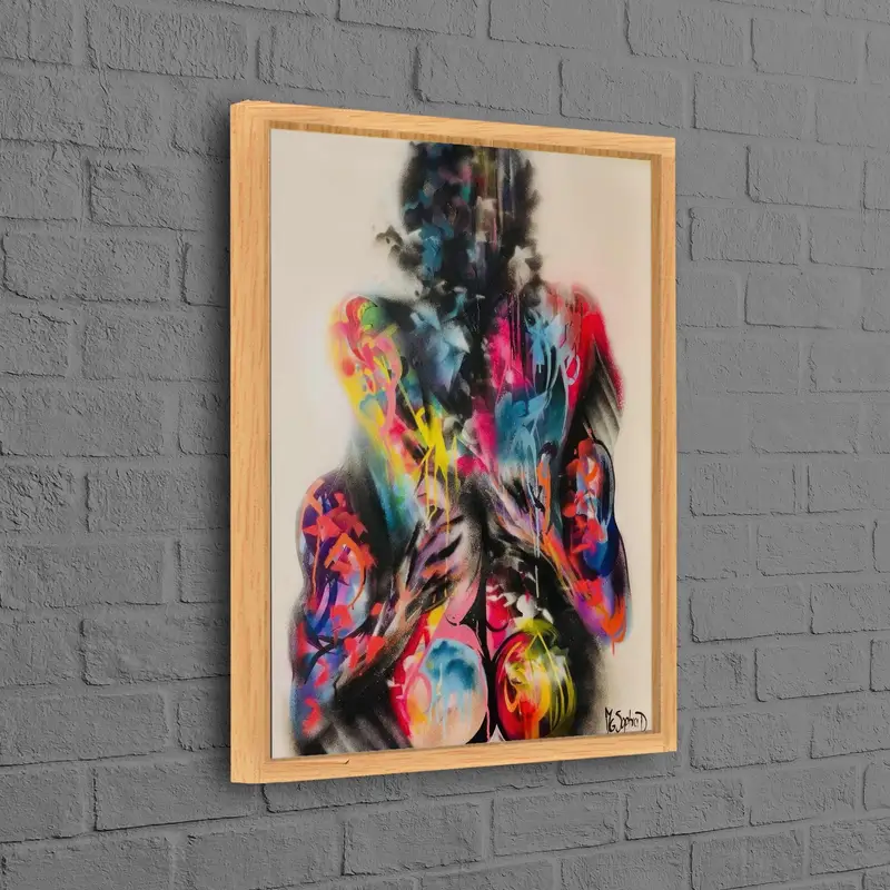 Lienzo erótico moderno: pareja sexy besándose, impresión de arte abstracto