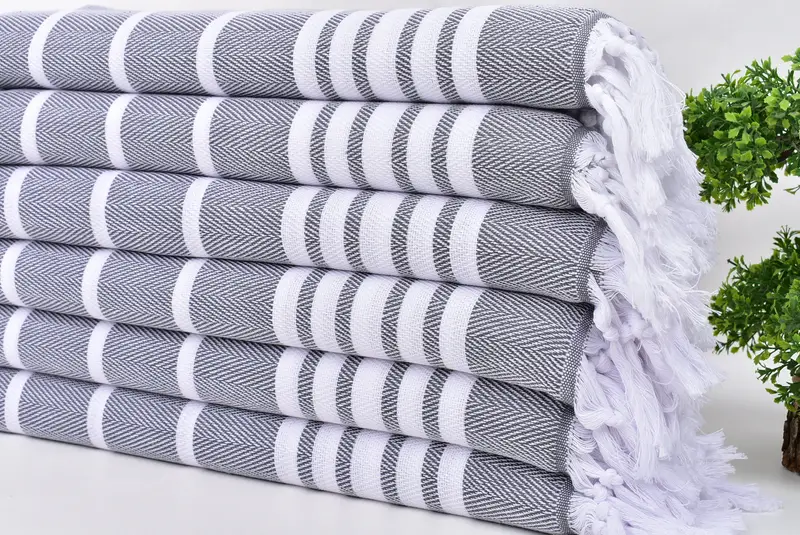 Turkish Tea Towel, Monogrammed Turkish Towel, Personalized Kitchen Towel, Wedding Gift, Gift For Him, 40x20 Cotton Zig zag Towel, Gift For Coworker - 3