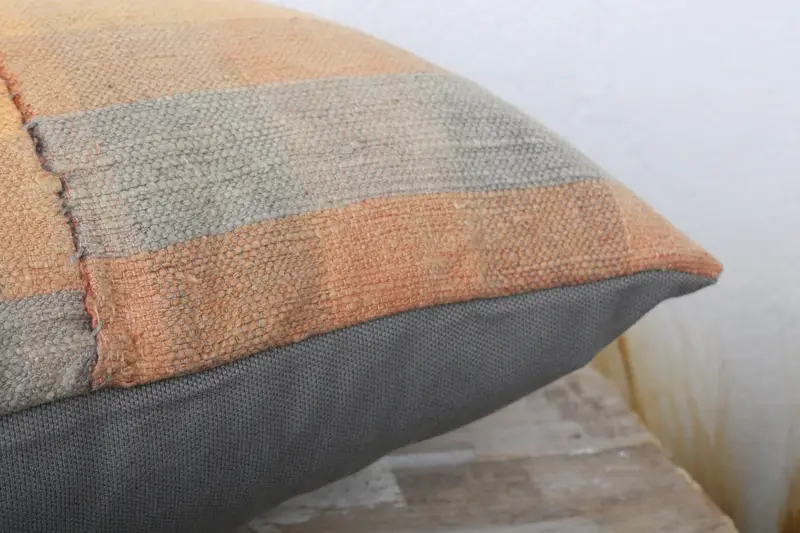 Interior Designer Pillow, Cushion Case, 12x24 Yellow Cushion Case, Kilim Pillow Cover, Retro Pillow, Handmade Kilim Cushion - 6