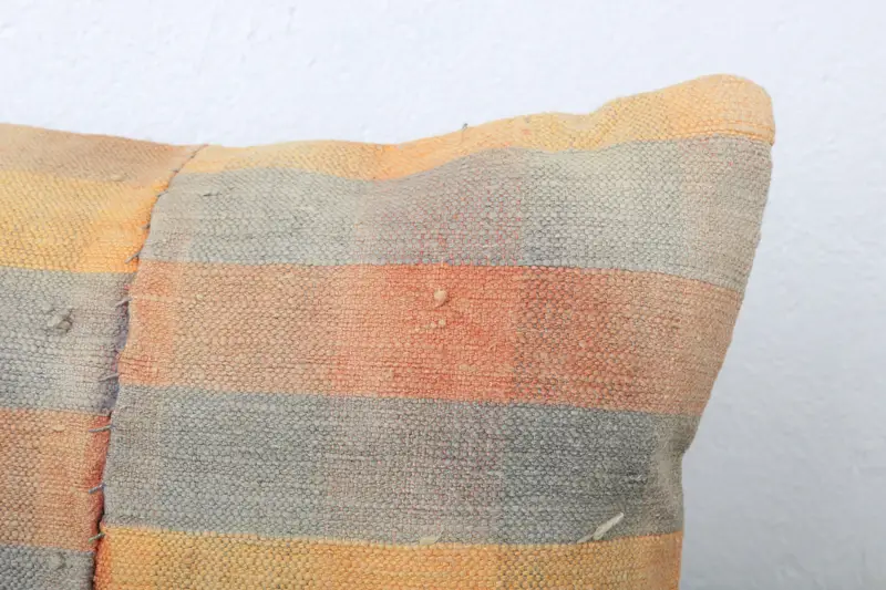 Interior Designer Pillow, Cushion Case, 12x24 Yellow Cushion Case, Kilim Pillow Cover, Retro Pillow, Handmade Kilim Cushion - 5