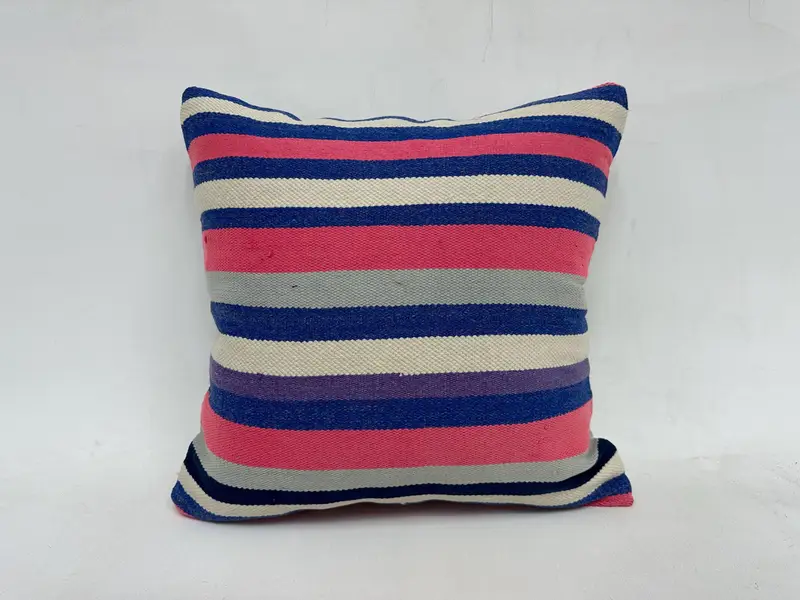 Cushion Cover, Accent Cushion, Bright Pillow, Kilim Cushion Sham, 20x20 Pink Pillow, Floor Cushion, Interior Designer Pillow, Kilim Pillow - 1