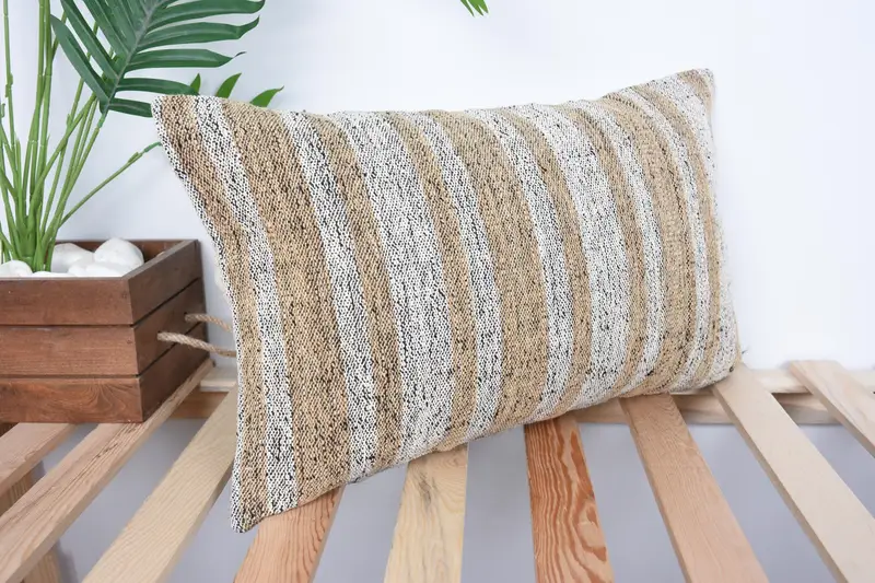 Pet Cushion Cover, Kilim Rug Cushion Case, Pillow for Sofa, 12x20 White Cushion, Kilim Pillow Cover, Kilim Cushion Sham, Pillow Sham - 4