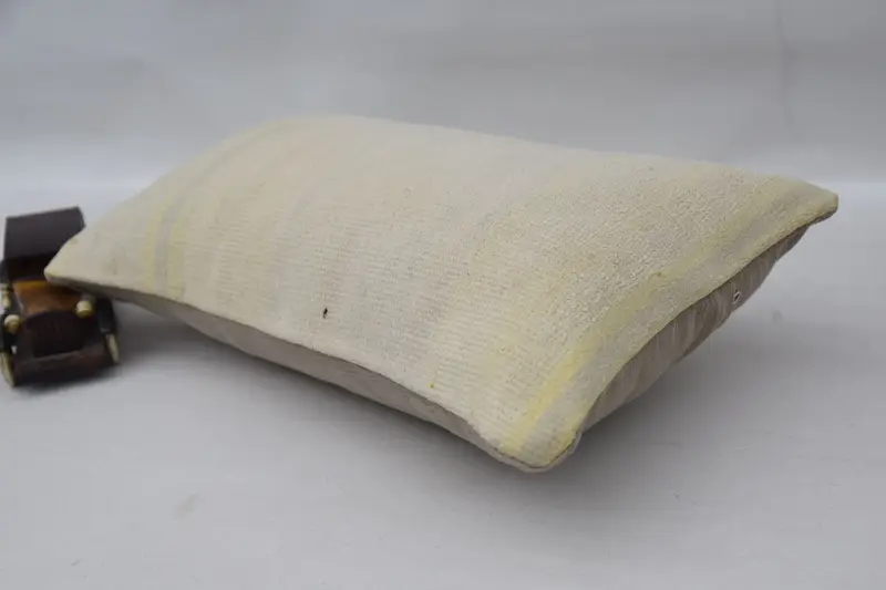 Vintage Kilim Pillow, Outdoor Bolster Cushion, 12x20 Beige Pillow Cover, Cushion Case, Vintage Pillow, Outdoor Pillow, Gift Pillow - 6