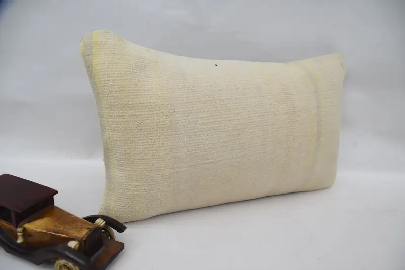 Vintage Kilim Pillow, Outdoor Bolster Cushion, 12x20 Beige Pillow Cover, Cushion Case, Vintage Pillow, Outdoor Pillow, Gift Pillow - 2