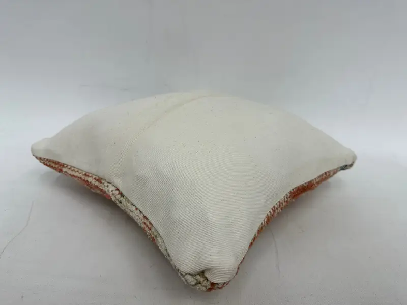 Red & Beige Southwestern Embroidered Pillow, 14x14 Inches Decorative Pillow - 7