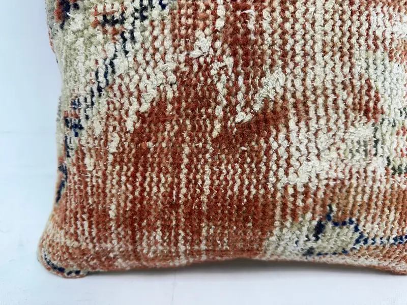 Red & Beige Southwestern Embroidered Pillow, 14x14 Inches Decorative Pillow - 2