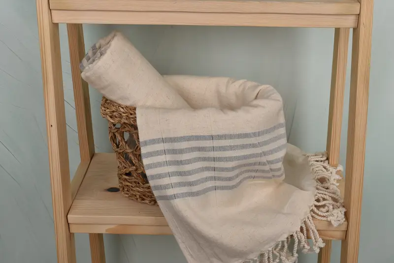 Organic Beach Towel, Bridal Shower Favors, 68x36 Linen Striped Towel, Organic Towel, Towel With Name, Bath towel, Quick-dry peshtemal, Birthday Gift - 4