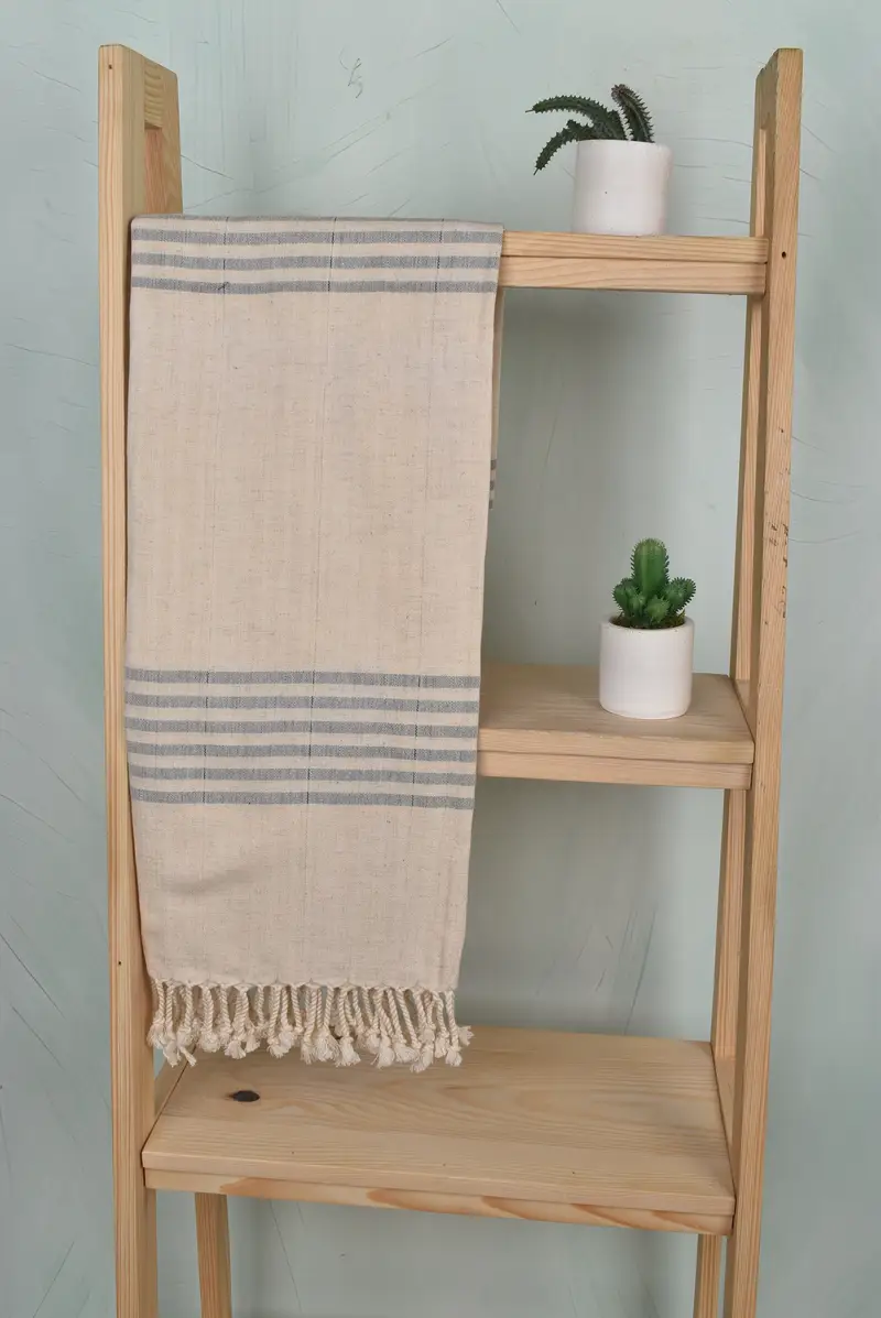 Organic Beach Towel, Bridal Shower Favors, 68x36 Linen Striped Towel, Organic Towel, Towel With Name, Bath towel, Quick-dry peshtemal, Birthday Gift - 8