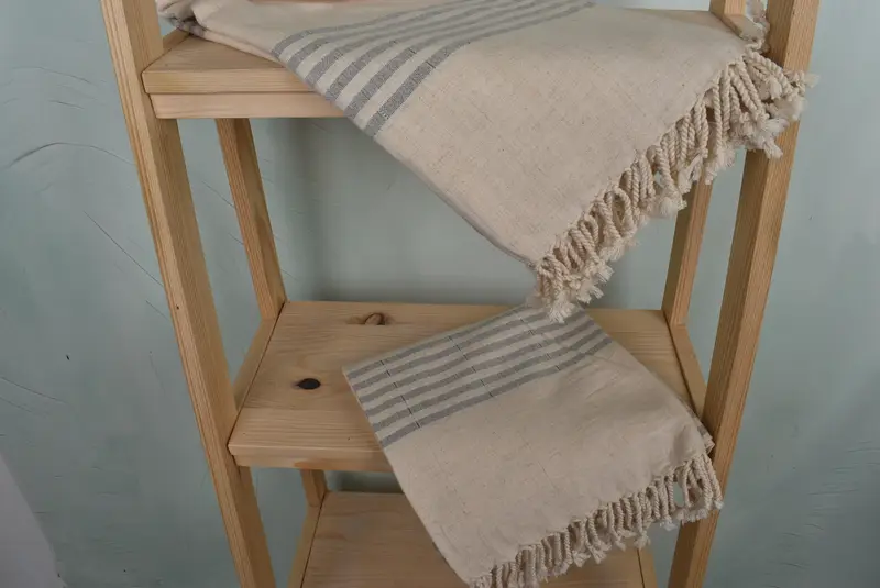 Organic Beach Towel, Bridal Shower Favors, 68x36 Linen Striped Towel, Organic Towel, Towel With Name, Bath towel, Quick-dry peshtemal, Birthday Gift - 5