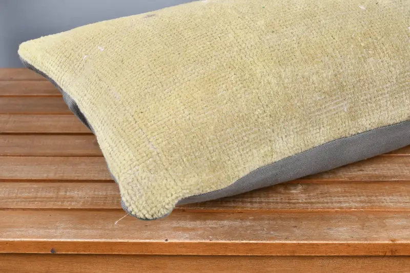 Hippie Throw Cushion, Cushion Cover, Gift Pillow, Retro Throw Cushion Cover, 12x24 Yellow Cushion, Kilim Cushion Sham, Kilim Pillow - 4