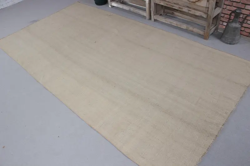 Vintage Türk Büyük Halısı 4,9x9,4 ft (148x288 cm), Kahverengi Kilim - 1