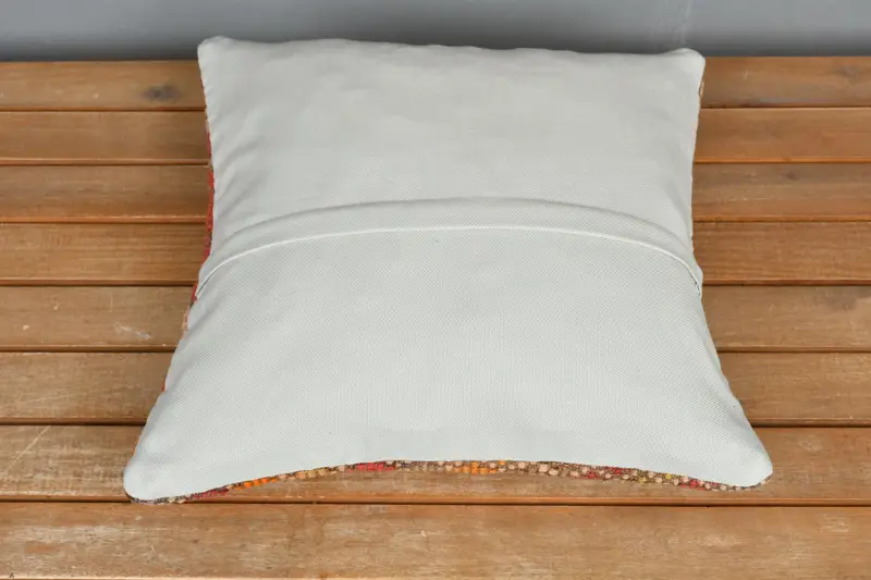 16x16 Red Pillow, Shabby Chic Cushion Cover, Pillow for Couch, Interior Designer Pillow, Ethnic Pillow, Cushion, Antique Pillows - 5