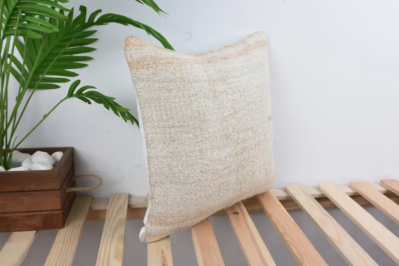 16x16 White Cushion Case, Home Decor Pillow, Antique Pillows, Pillow Cover, Turkish Corner Cushion, Interior Designer Pillow - 4