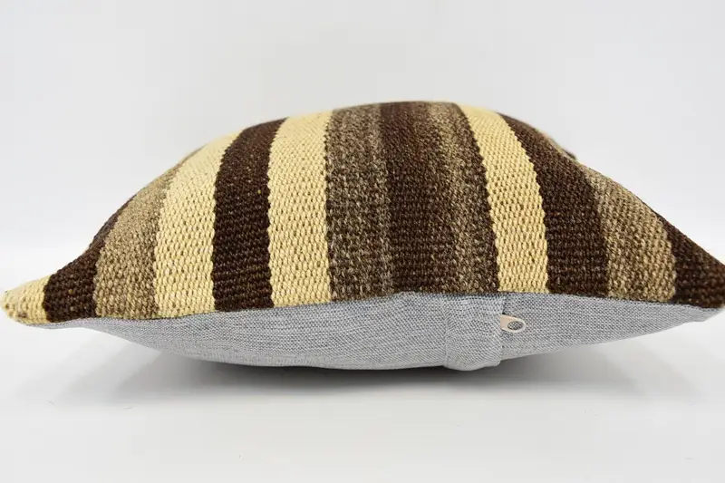 Kilim Cushion Sham, Toss Pillow, Boho Pillow, Pillow, Vintage Pillow, Sofa Bolster Pillow Cover, 12x12 Brown Pillow Cover, Vintage Throw Cushion - 5