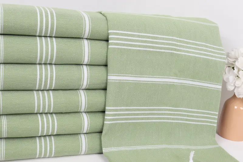 Bedspread, First Wedding Anniversary Gift, Wedding Gift For Bride, Custom Wedding Gifts, 88x64 Cotton Striped Towel, Organic Throw, Turkish Blanket - 2