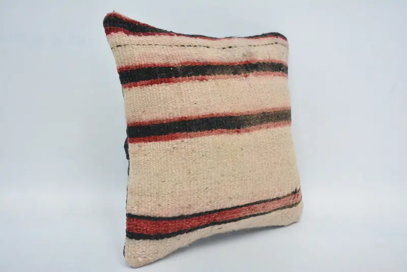 Pillow for Sofa, Boho Pillow, Designer Throw Cushion Case, Natural Pillow Cover, Pillow Cover, 12x12 Beige Pillow, Throw Kilim Pillow - 3