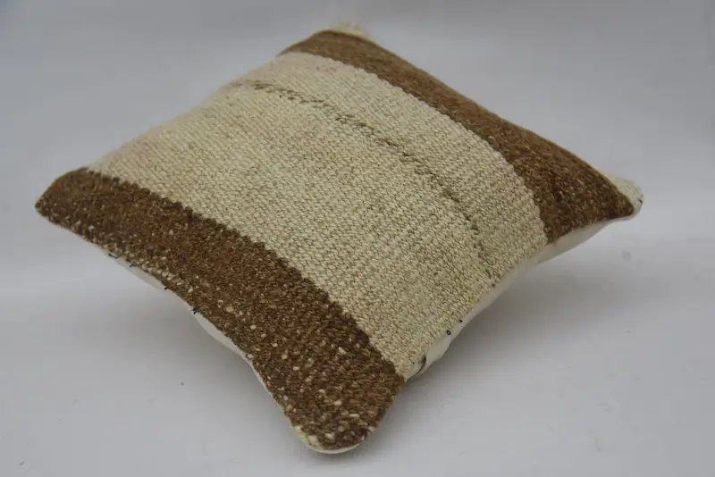 12x12 Beige Pillow Cover, Traditional Cushion Cover, Meditation Cushion Cover, Kilim Pillow, Pillow, Turkish Pillow, Vintage Kilim Throw Pillow - 6