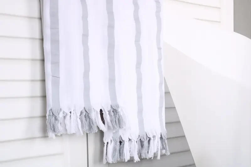 Bridal Shower Gift, Organic Cotton Towel, Bridesmaid Gift Towel, Gym Towel, Personalized Beach Towel, Wedding For Favor, 70x40 Cotton Striped Towel - 8