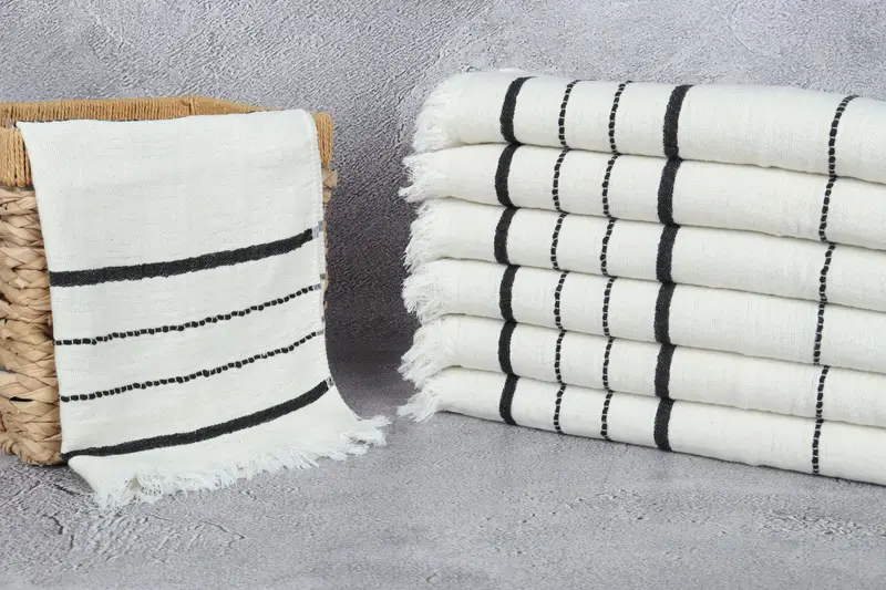 Turkish Towel Hand Towel, 36x18 Cotton Striped Towel, Monogram Kitchen Towel, Personalized Dish Towel, Personalize Gift, Custom Turkish Towel - 3