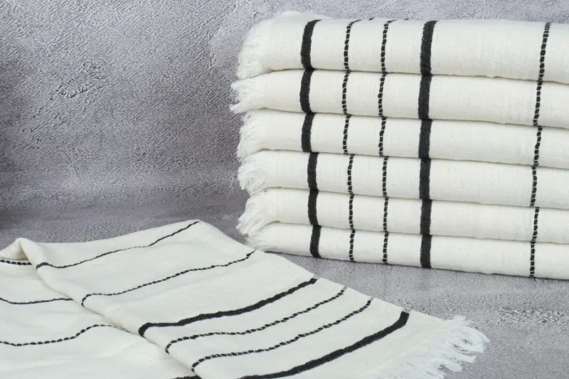 Turkish Towel Hand Towel, 36x18 Cotton Striped Towel, Monogram Kitchen Towel, Personalized Dish Towel, Personalize Gift, Custom Turkish Towel - 2