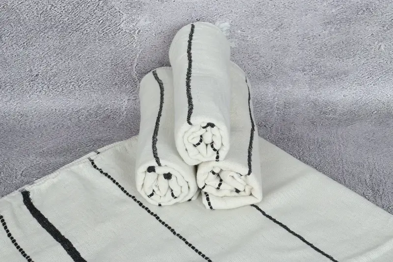 Turkish Towel Hand Towel, 36x18 Cotton Striped Towel, Monogram Kitchen Towel, Personalized Dish Towel, Personalize Gift, Custom Turkish Towel - 7