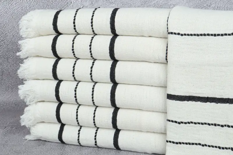 Turkish Towel Hand Towel, 36x18 Cotton Striped Towel, Monogram Kitchen Towel, Personalized Dish Towel, Personalize Gift, Custom Turkish Towel - 1
