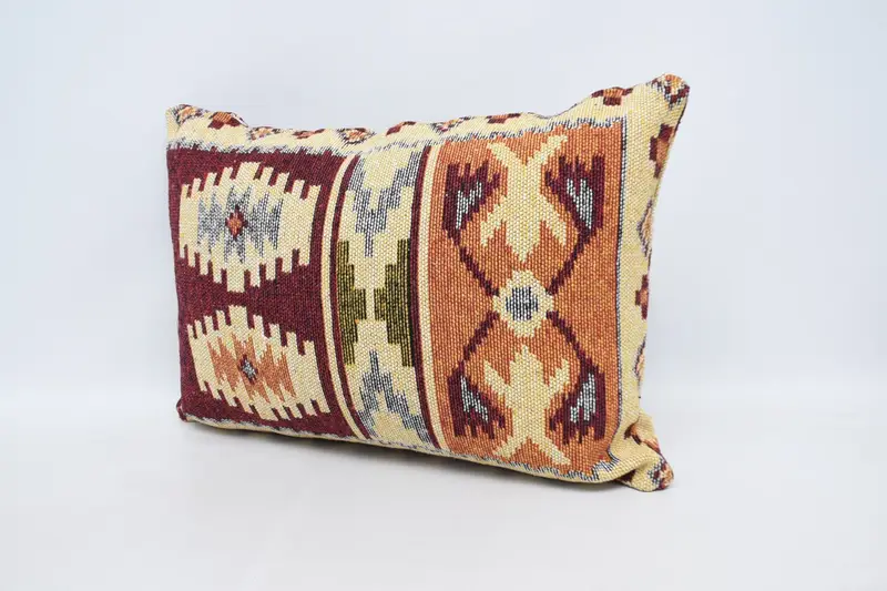 Meditation Cushion Case, Gift Pillow, 20x28 Red Cushion Case, Ethnical Kilim Rug Pillow, Throw Kilim Pillow, Cushion Case, Square Throw Pillow Sham - 4