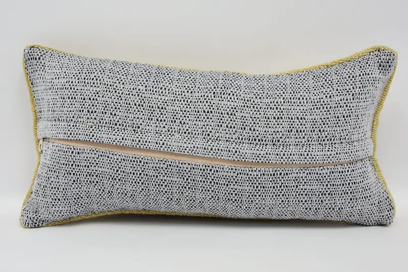 Pillow, 8x16 Beige Cushion Case, Kilim Pillow Cover, Handwoven Pillow, Patio Cushion Cover, Gift Pillow, Kilim Rug Pillow Sham, Boho Pillow - 6