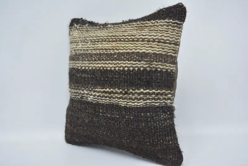 Vintage Pillow, 12x12 Black Pillow Case, Throw Kilim Pillow, Nomadic Cushion Cover, Retro Throw Cushion Case, Boho Pillow, Cushion - 4