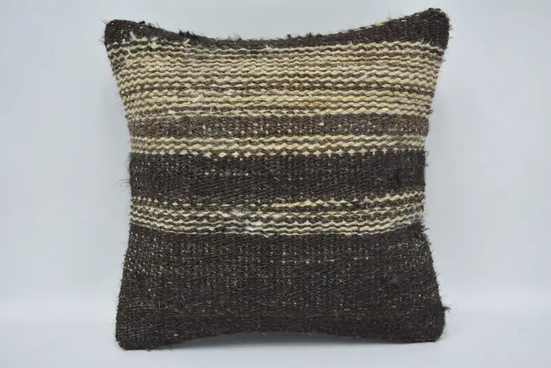 Vintage Pillow, 12x12 Black Pillow Case, Throw Kilim Pillow, Nomadic Cushion Cover, Retro Throw Cushion Case, Boho Pillow, Cushion - 1