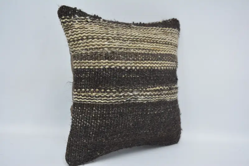 Vintage Pillow, 12x12 Black Pillow Case, Throw Kilim Pillow, Nomadic Cushion Cover, Retro Throw Cushion Case, Boho Pillow, Cushion - 3