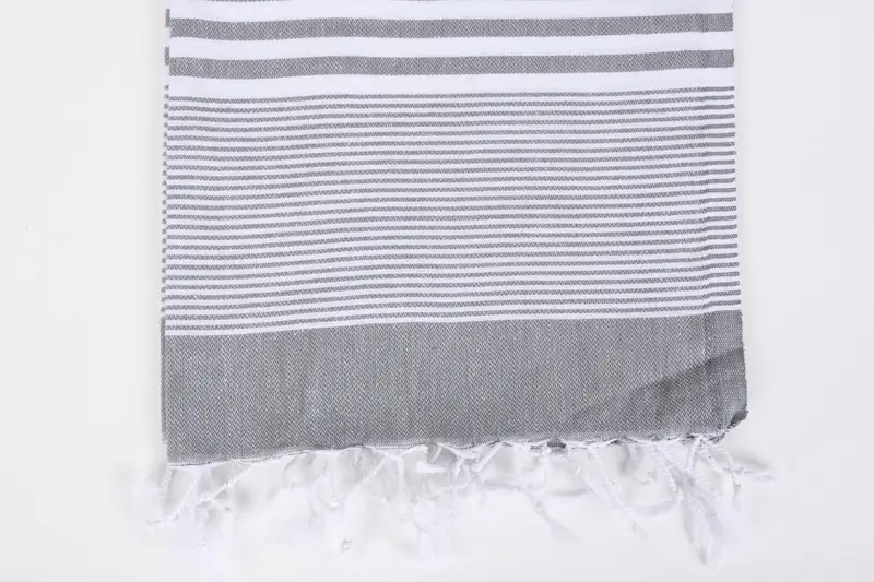 Tatil havlu, kişiselleştirilmiş el havlu, monogram el havlu, 40x24 pamuklu çizgili havlu, nedime hediyeleri, özel çay havlu, düğün yapımı hediye - 3