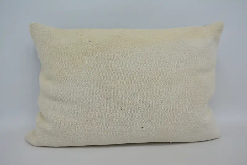 Handmade Kilim Cushion, Art Deco Pillow Sham, Boho Pillow Sham Cover, Authentic Cushion, Pillow Sham, Throw Kilim Pillow, 20x28 White Pillow Sham - 1
