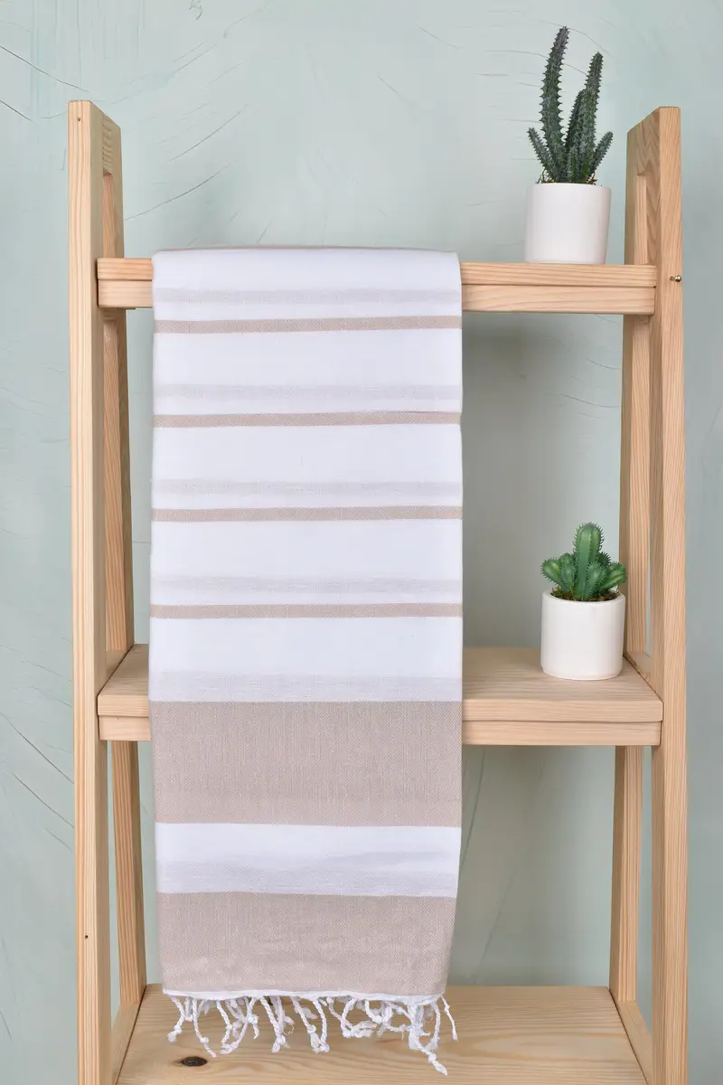 Embroidered Towel, Personalized Turkish bath towel for home decor, 70x40 Cotton Striped Towel, Peshtemal Towel, Beach Towel Gift, Gift Boxes Towel - 8