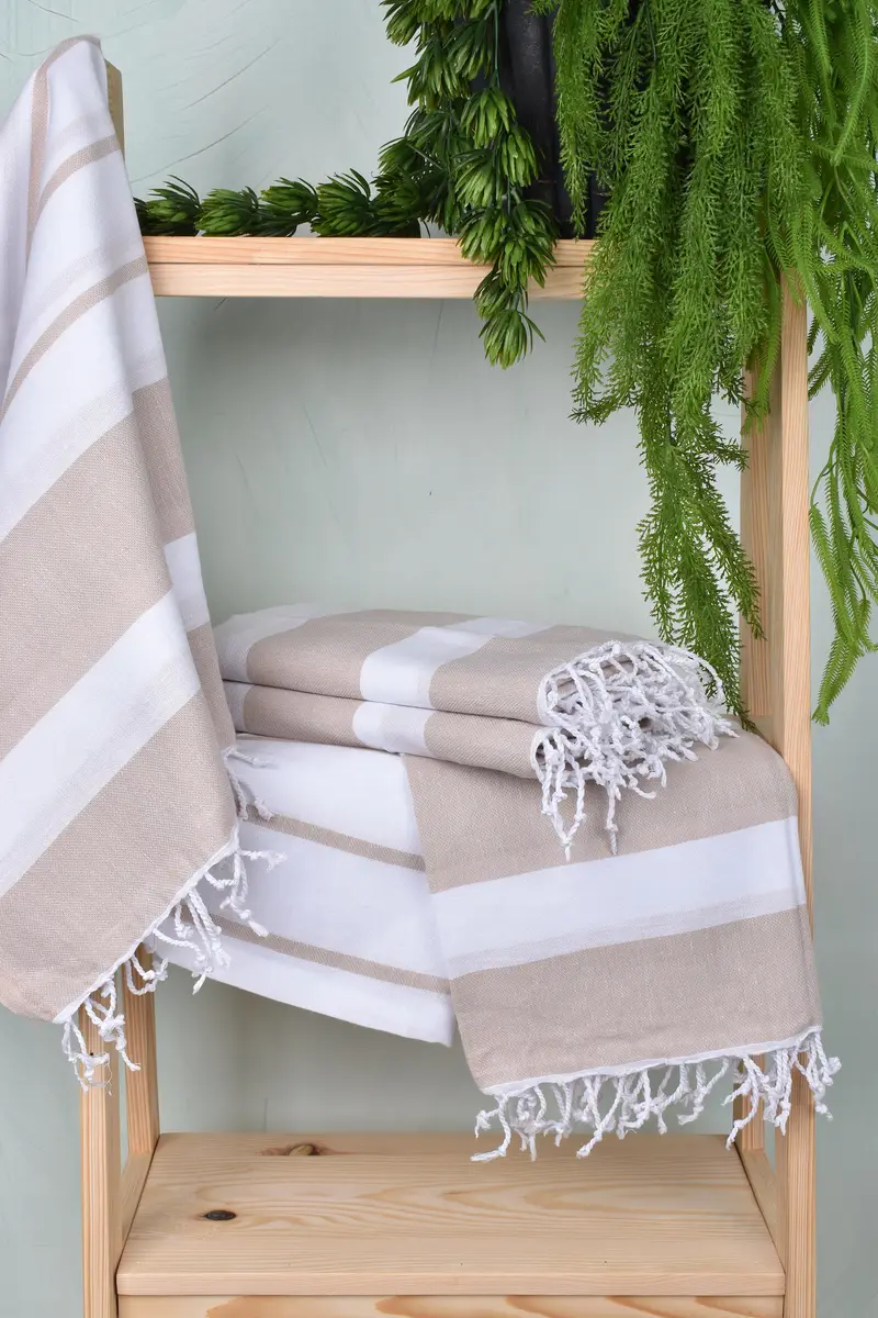 Embroidered Towel, Personalized Turkish bath towel for home decor, 70x40 Cotton Striped Towel, Peshtemal Towel, Beach Towel Gift, Gift Boxes Towel - 6