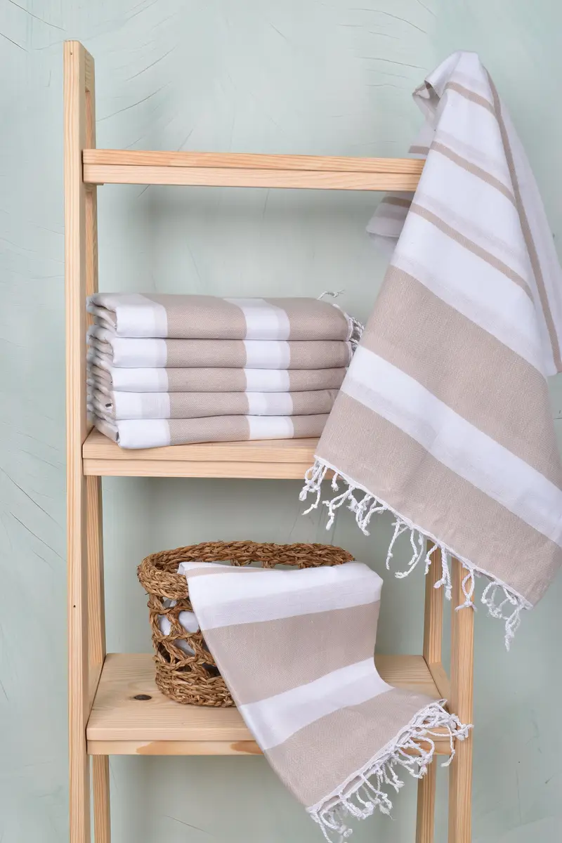 Embroidered Towel, Personalized Turkish bath towel for home decor, 70x40 Cotton Striped Towel, Peshtemal Towel, Beach Towel Gift, Gift Boxes Towel - 3