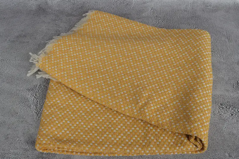 Organic Throw, Bedspread, Housewarming Gift, 76x68 Cotton Herringbone Towel, Turkish Bedcover, Turkish Blanket, Home Gift, Monogram Beach Blanket - 6