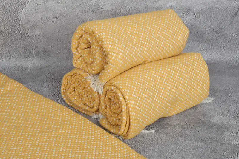 Organic Throw, Bedspread, Housewarming Gift, 76x68 Cotton Herringbone Towel, Turkish Bedcover, Turkish Blanket, Home Gift, Monogram Beach Blanket - 8