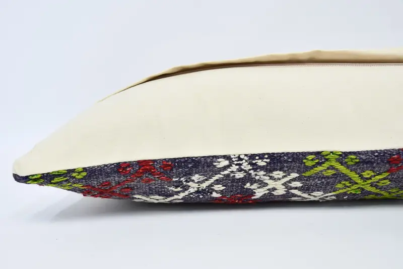 Ethnical Kilim Rug Pillow, Vintage Throw Pillow Sham, Kilim Cushion Sham, Vintage Kilim Throw Pillow, Pillow Cover, 12x36 Green Pillow - 6