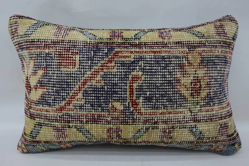 12x20 inch Vintage Antique Pillow Sham, TexturedNavy Blue Pillow - 1