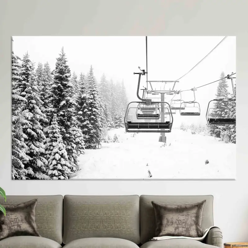 Spruce Trees Print, Winter Landscape Canvas, Winter View Wall Art, Skier Gift, Ski Resort Decor, Winter Canvas Art, Canvas Wall Art, - 6