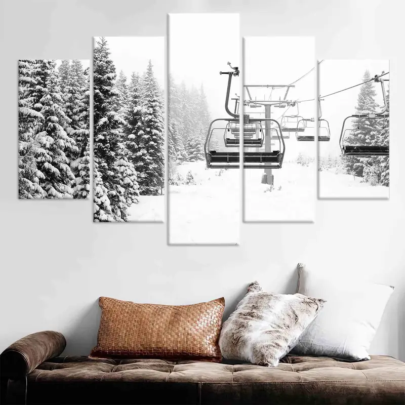 Spruce Trees Print, Winter Landscape Canvas, Winter View Wall Art, Skier Gift, Ski Resort Decor, Winter Canvas Art, Canvas Wall Art, - 9
