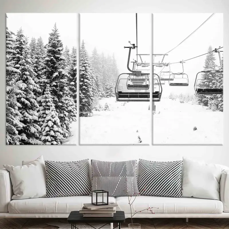 Spruce Trees Print, Winter Landscape Canvas, Winter View Wall Art, Skier Gift, Ski Resort Decor, Winter Canvas Art, Canvas Wall Art, - 7