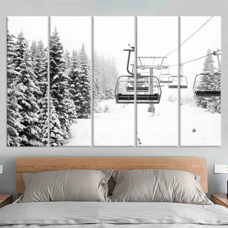 Spruce Trees Print, Winter Landscape Canvas, Winter View Wall Art, Skier Gift, Ski Resort Decor, Winter Canvas Art, Canvas Wall Art, - 8