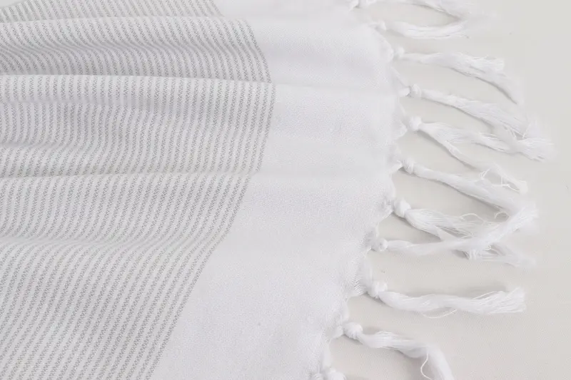 Bridal Shower Favor, Wedding Gift Kitchen Towel, Monogrammed Hand Towel, Small Bath Towels, Personalized Kitchen Towel, 40x18 Cotton Striped Towel - 8